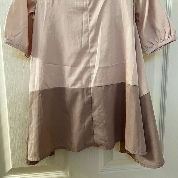 Old Navy Pink Colorblock Shark Bite Hem Dress Girls Size 3T - Picture 3 of 12